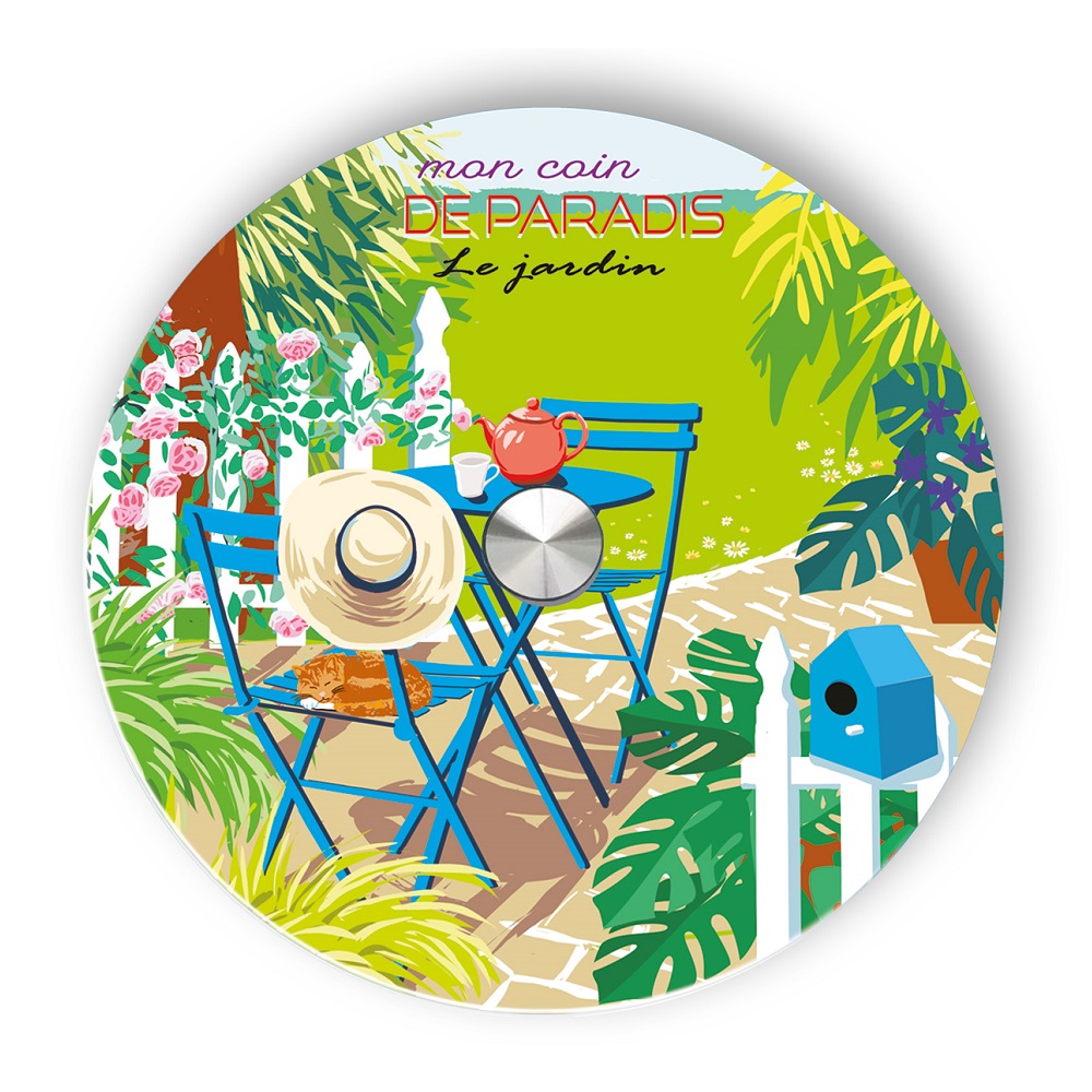 Plat a tarte tournant 30 cm mon coin de paradis - moldeo