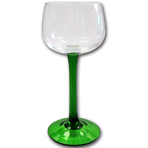 Lot de 6 verres a vin d'alsace pied vert uni - boeckling