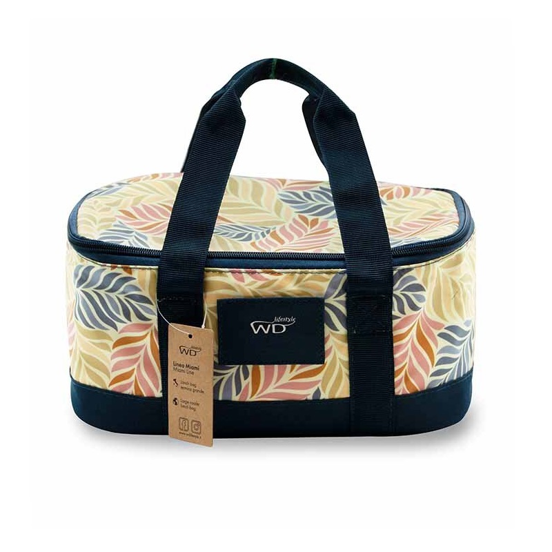 Lunchbag 28 x 18 x 14 cm. modele feuilles oranges - wd lifestyle