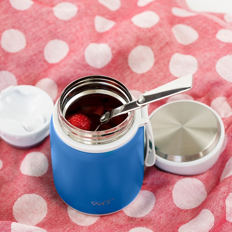 Lunchbox isotherme blanc 800ml avec cuillere - wd lifestyle