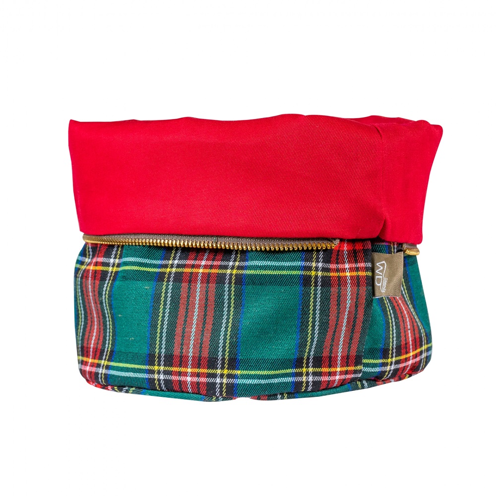 Panier à pain chauffant au noyaux de cerises couleur ecossais vert - wd lifestyle