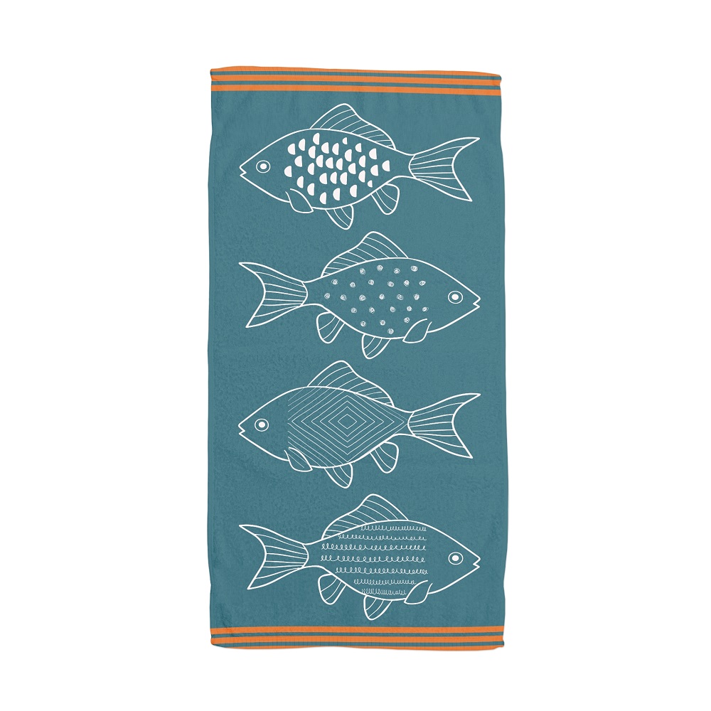 Serviette de plage 160x90cm couleur orange pétrole - wd lifestyle