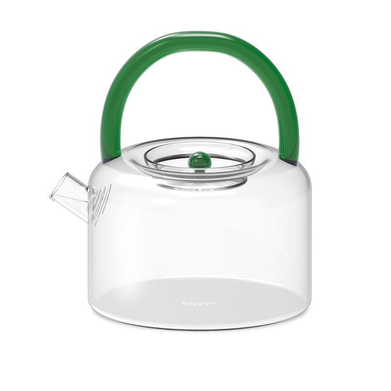 Theiere en verre borosilicate anse verte 900 ml - wd lifestyle