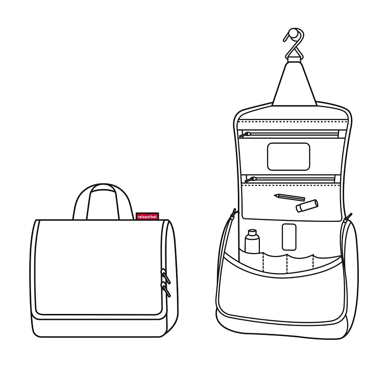 Toiletbag ecossais glencheck red trousse de toilette a suspendre - reisenthel