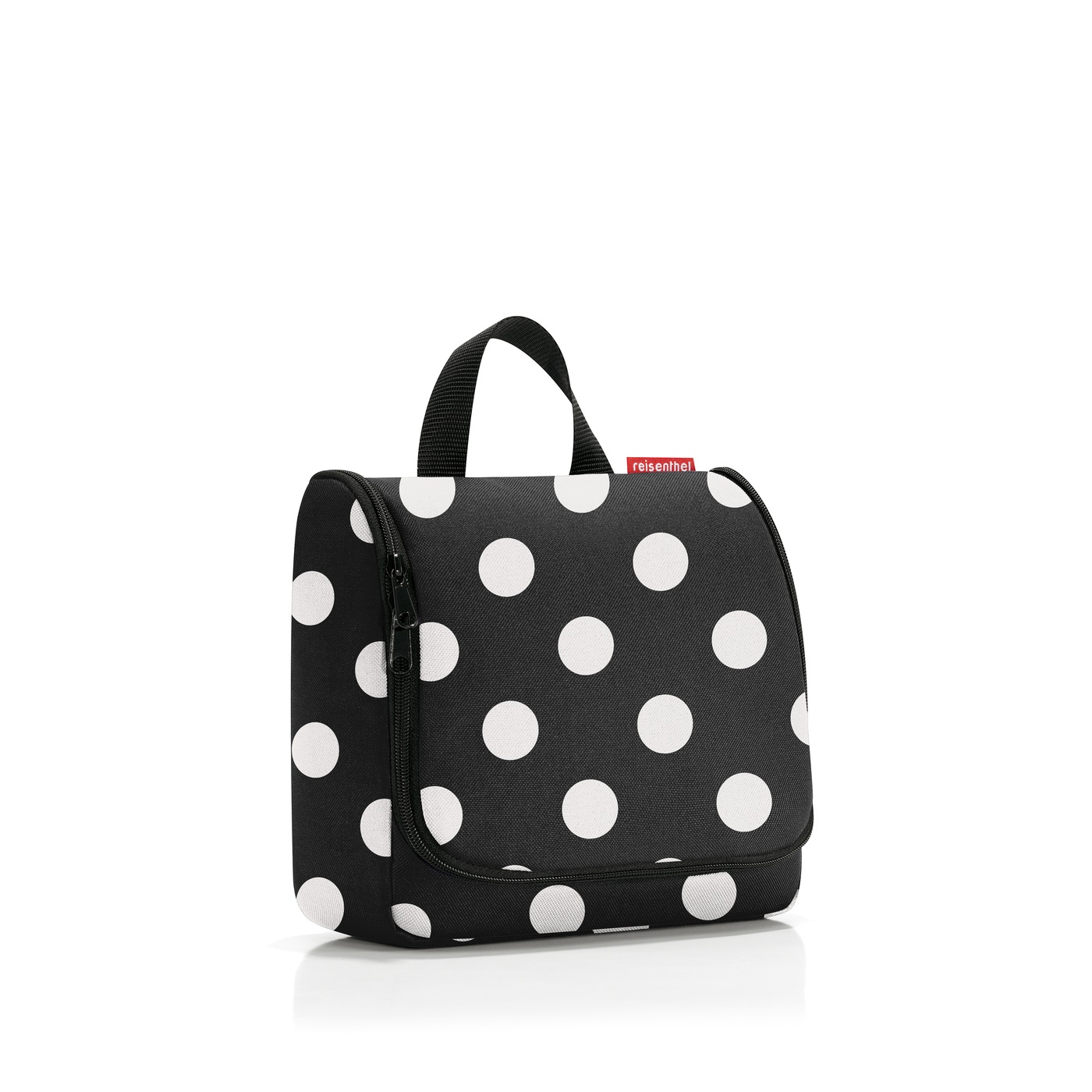 Toiletbag dots white trousse de toilette à suspendre - reisenthel