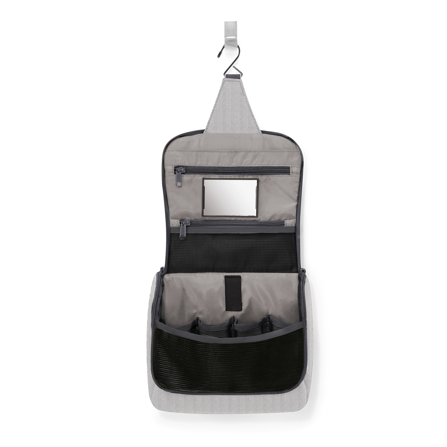 Toiletbag herringbone gris trousse de toilette à suspendre - reisenthel