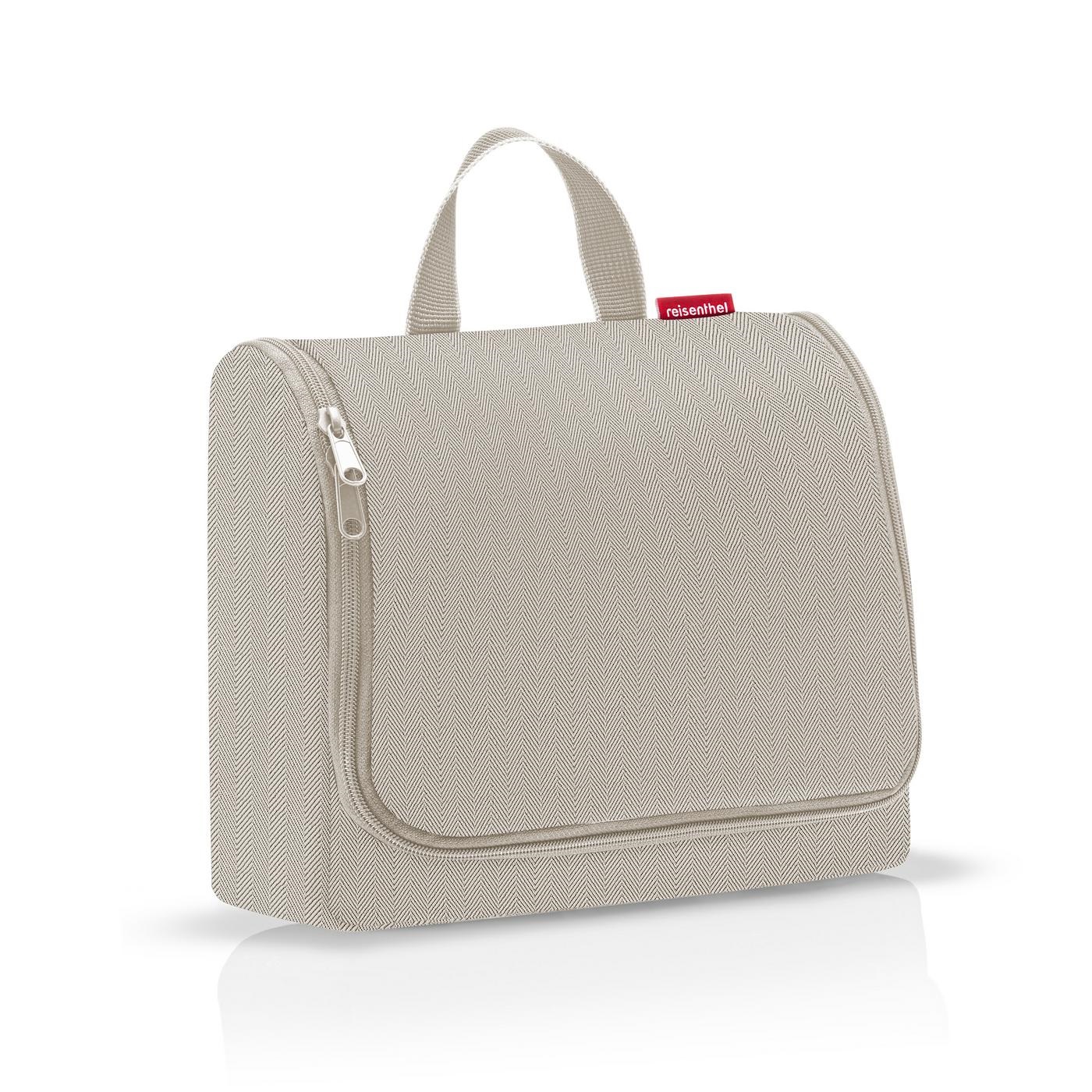 Topiletbag xl herringbone sand trousse de toilette à suspendre - reisenthel