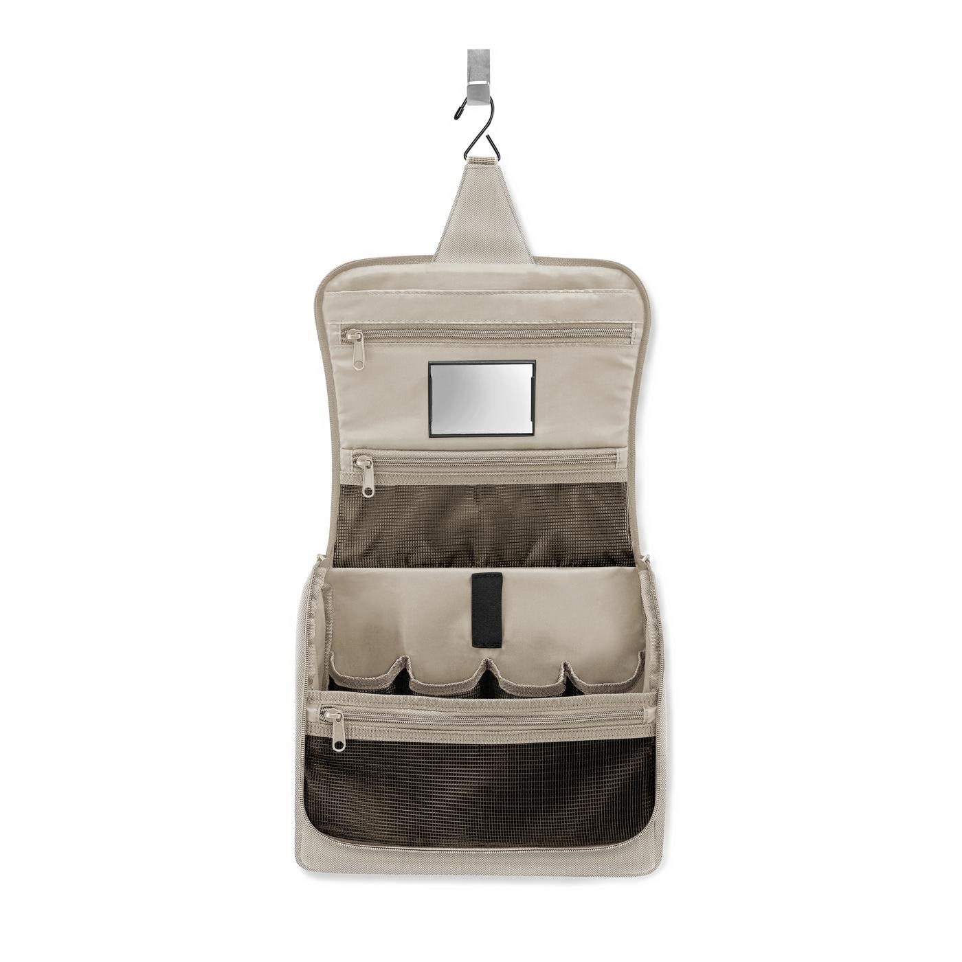 Topiletbag xl herringbone sand trousse de toilette à suspendre - reisenthel