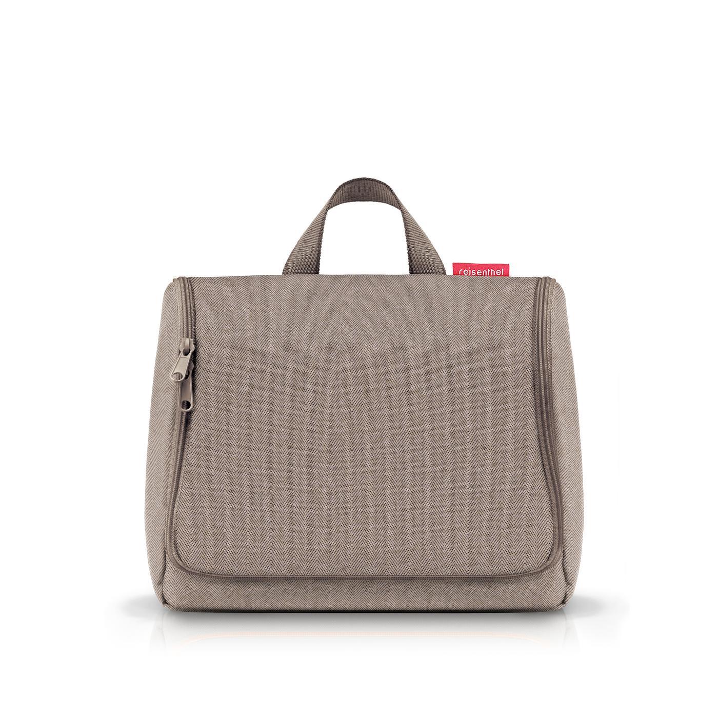 Toiletbag xl herringbone mokka trousse de toilette à suspendre - reisenthel