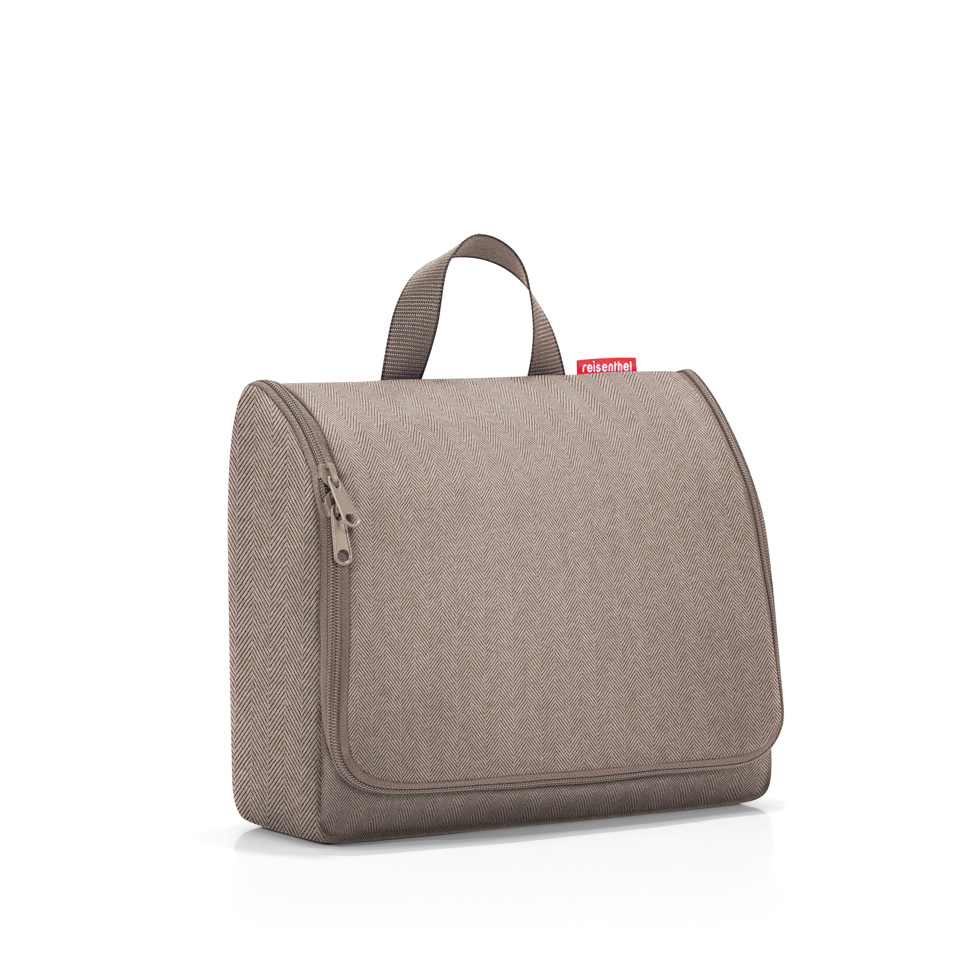 Toiletbag xl herringbone mokka trousse de toilette à suspendre - reisenthel