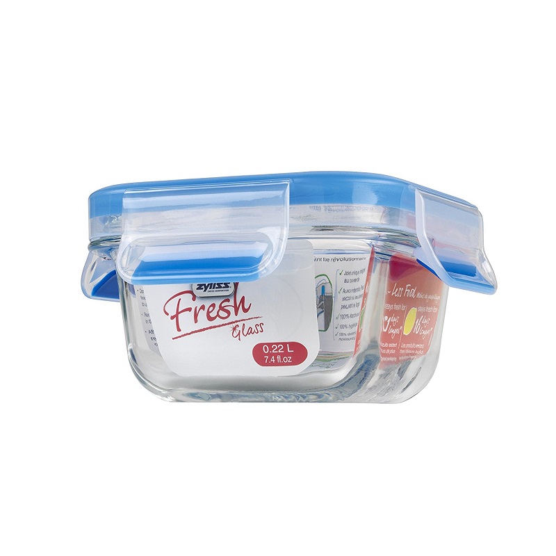 Boite alimentaire hermetique carree en verre 0,22 l - zyliss